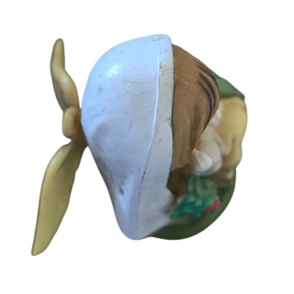 Vintage Hard Plastic Alpine Angel Girl Holding Dove Ornament Hong Kong - Picture 5 of 7